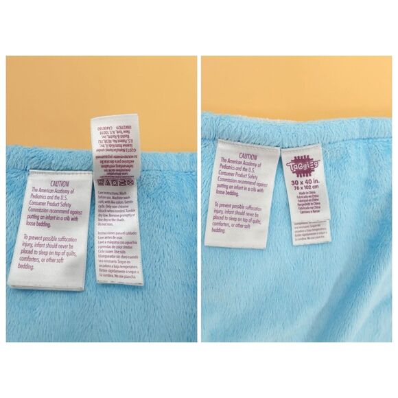 Lovey Lot Duck Dog Taggies Carters Kids Preferred Blue Yellow Security Blanket - Picture 13 of 14